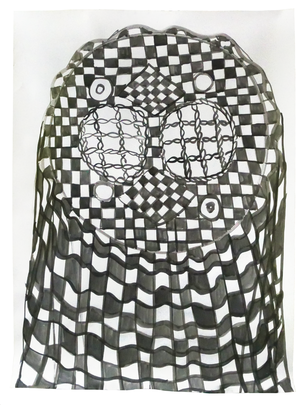 Anna Slobodnik, o.T., Zyklus Papiere, 2020, Tusche auf Papier, 180 x 130 cm, Courtesy: Anna Slobodnik