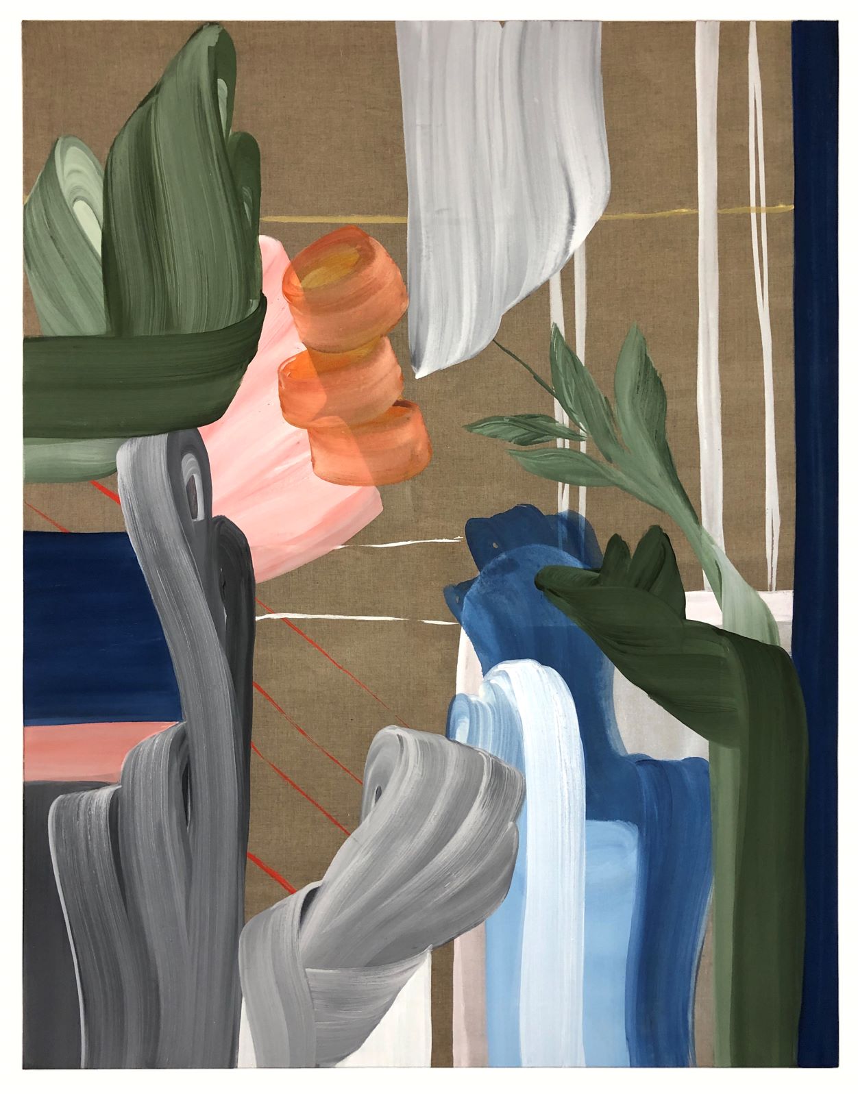 Mojé Assefjah, Golden Line, 2021, Eitempera auf Leinen, 180 x 140 cm, Courtesy: Mojé Assefjah und Galerie Tanit