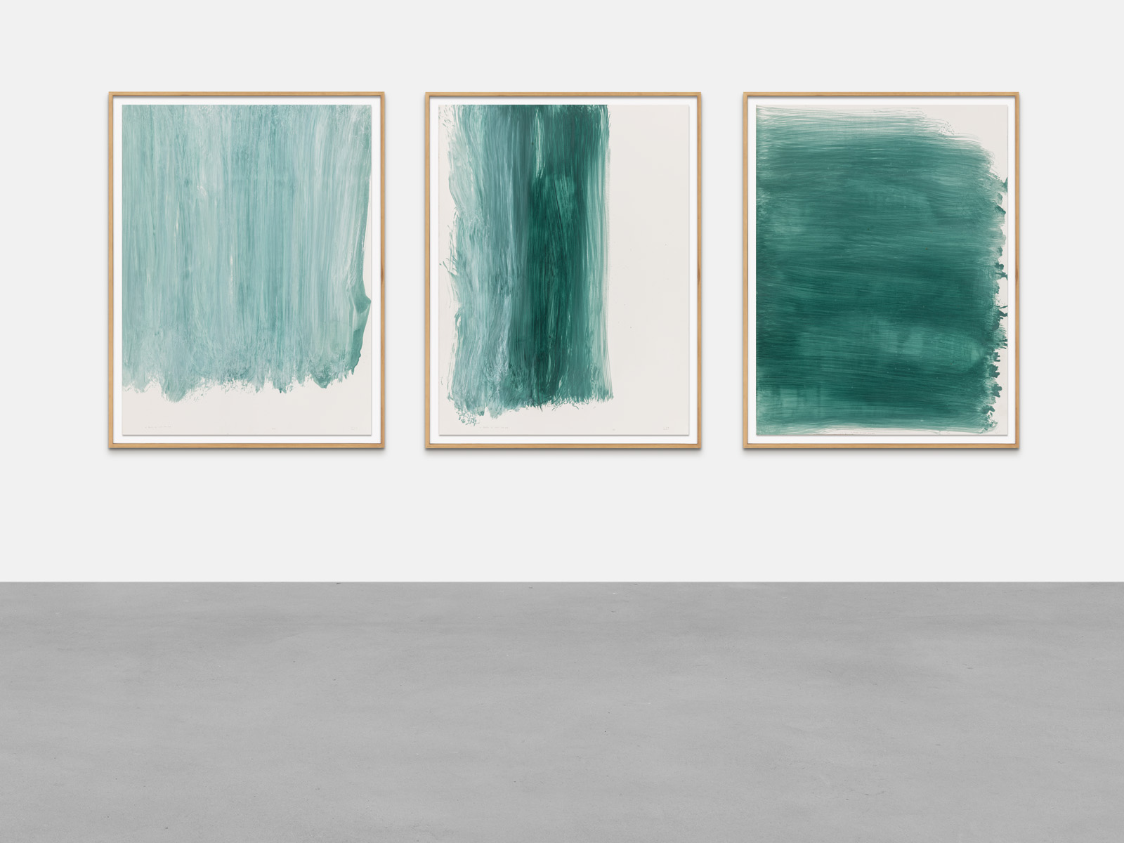 Cabrita works from the series ‘Os desenhos da maré baixa’, 2019 Acrylic and oil on 400g Arches paper each 160 x 122 cm | 63 x 48 in Photo: Lepkowski Studios Berlin © the artist and KEWENIG Berlin