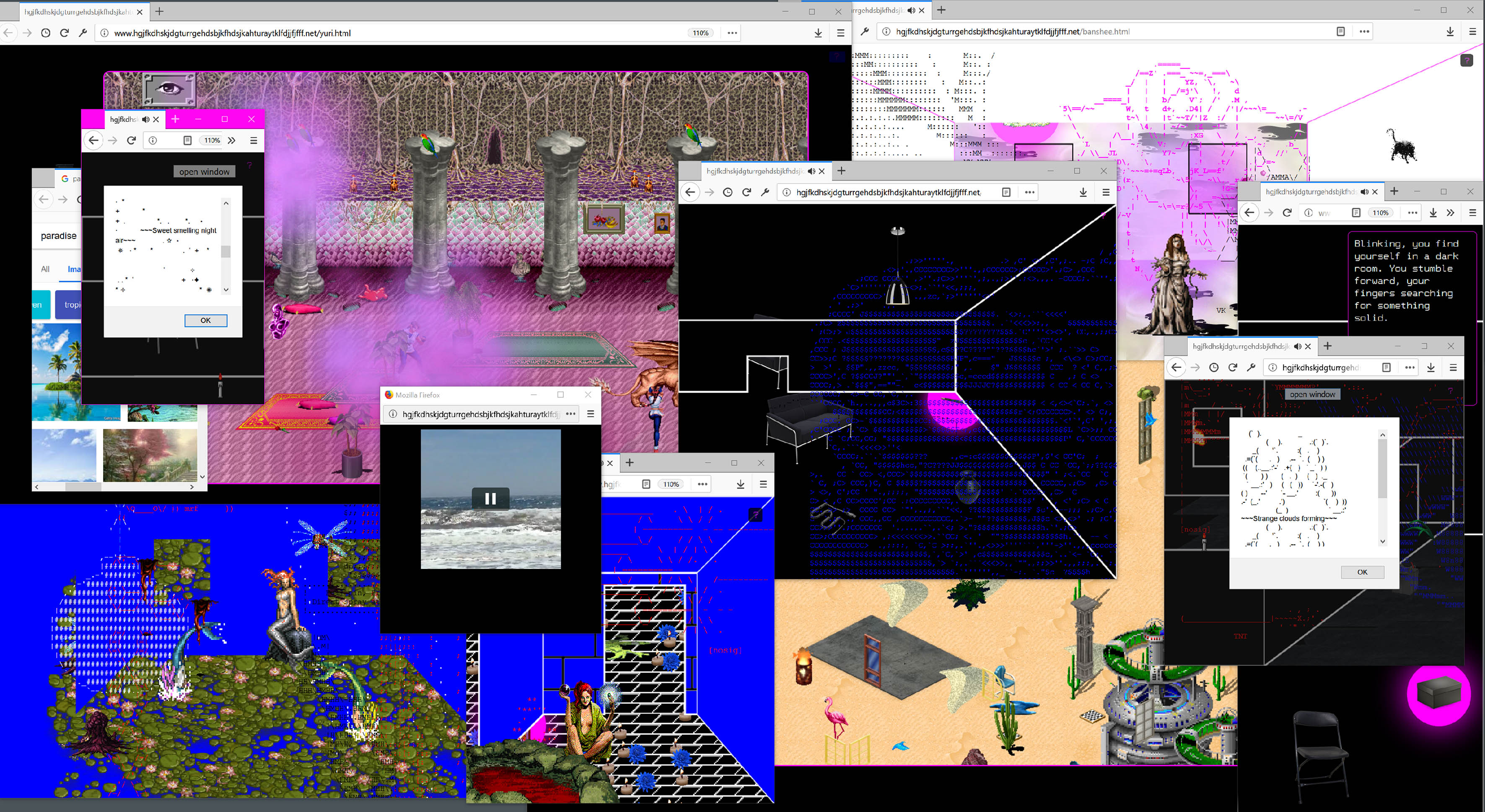 Cassie McQuater: Black Room, 2017 – ongoing, Browser-based video game, still, Courtesy the artist