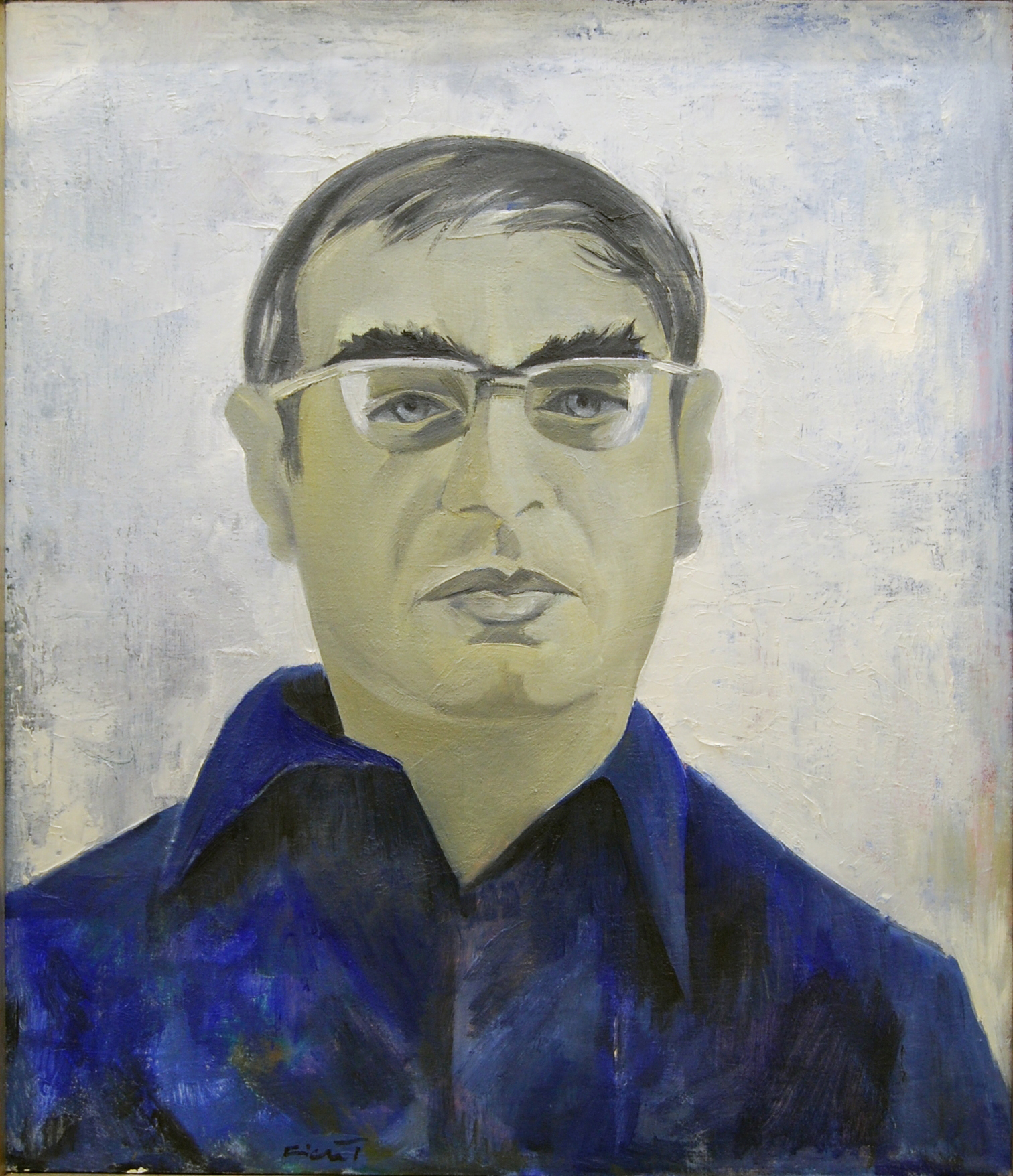 André Ficus, Porträt des Schriftstellers Martin Walser, 1968, Öl auf Leinwand, 70 x 61 cm. © Nachlass André Ficus, Frieder und Petra Gros. - Friedrichshafen