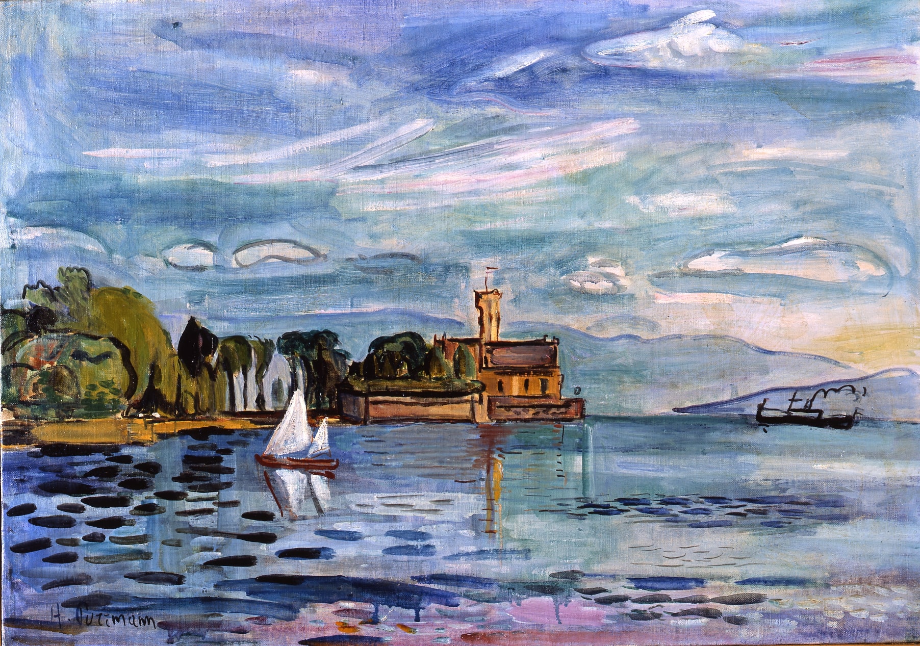 Hans Purrmann, Blick auf Schloß Montfort, 1926 Öl auf Leinwand, 54 x 76 cm ©VG Bild-Kunst Bonn, 2021