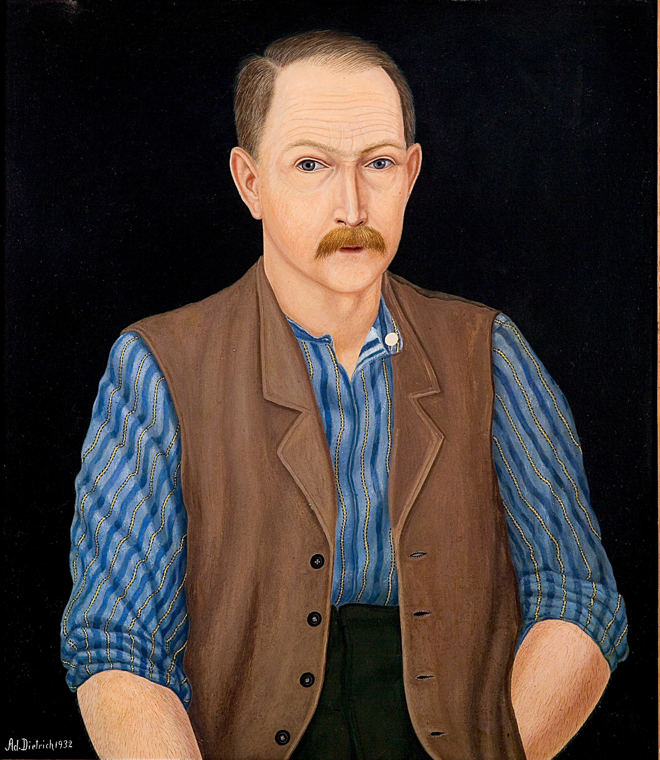 Adolf Dietrich, Selbstporträt, 1932, Öl auf Karton, 64 x 56 cm © VG Bild-Kunst Bonn, 2021; Thurgauische Kunstgesellschaft