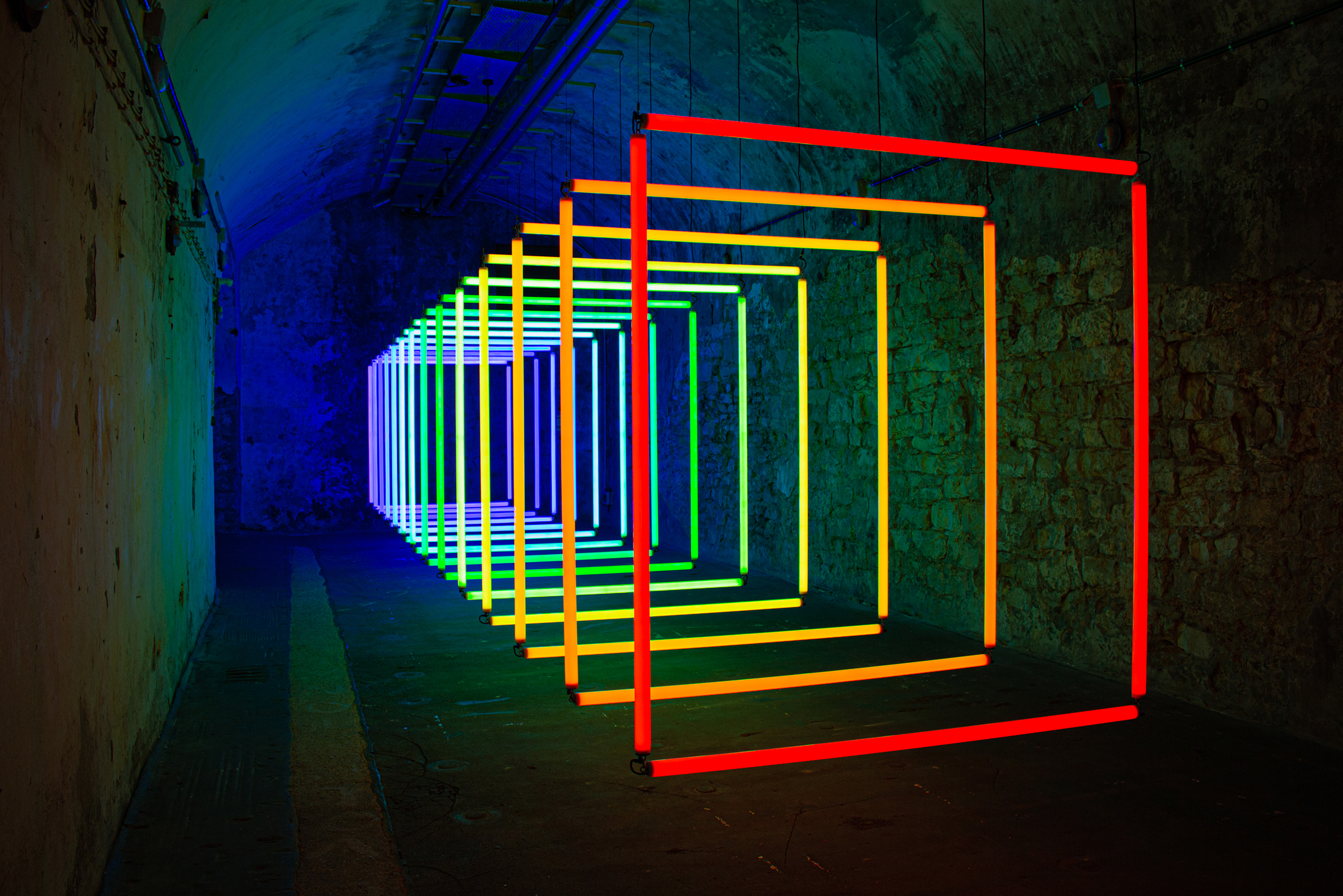 Olivier Ratsi, Spectrum, 2021, Ausstellungsansicht Faszination Licht, Zentrum für Internationale Lichtkunst Unna © Olivier Ratsi, Foto: Leonard Lueg