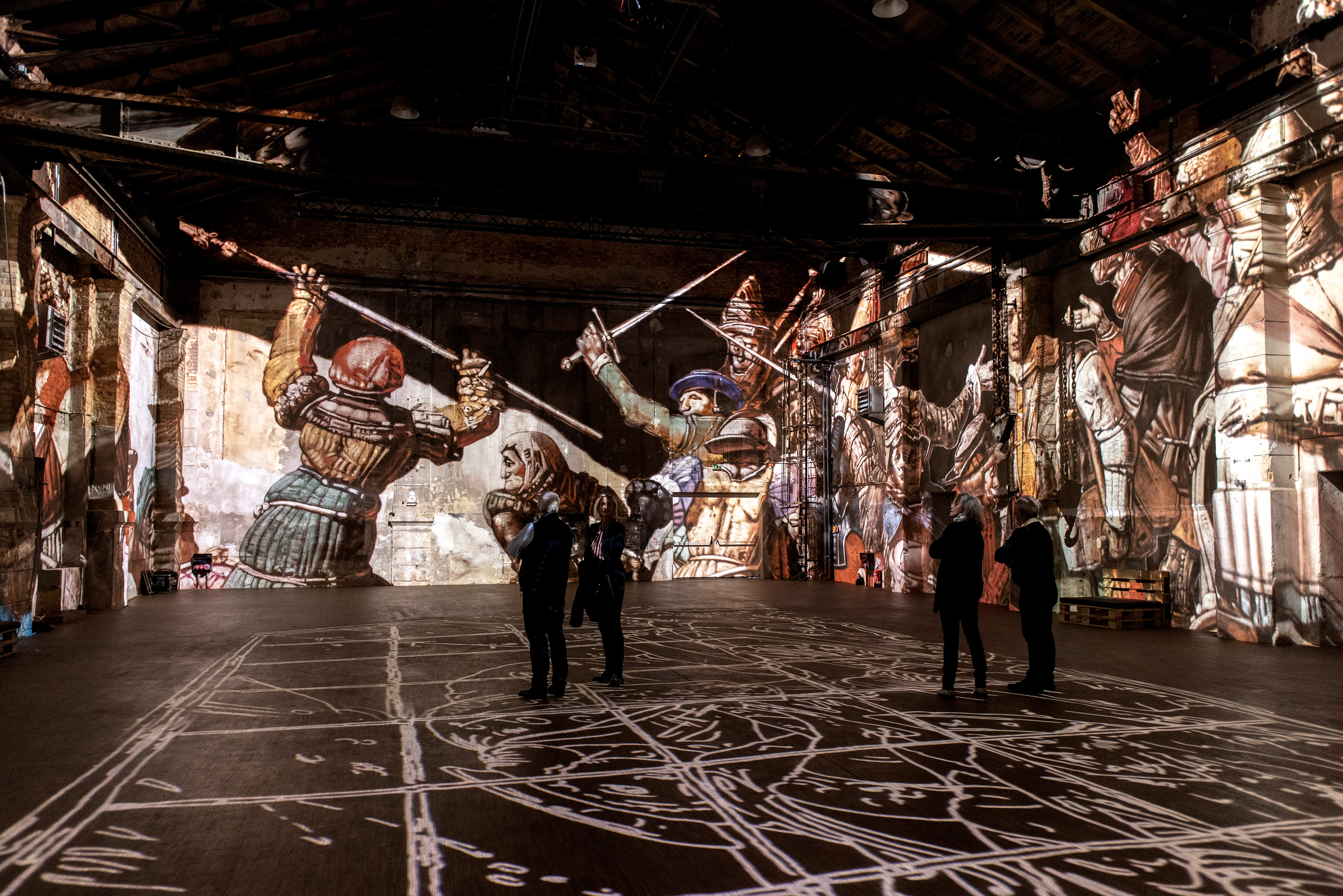 Franz Fischnaller, THE GREAT CIRCLE, 2022, immersive Multimedia-Installation, Installationsansicht KUNSTKRAFTWERK Leipzig © KUNSTKRAFTWERK, 2022, Foto: Luca Migliore