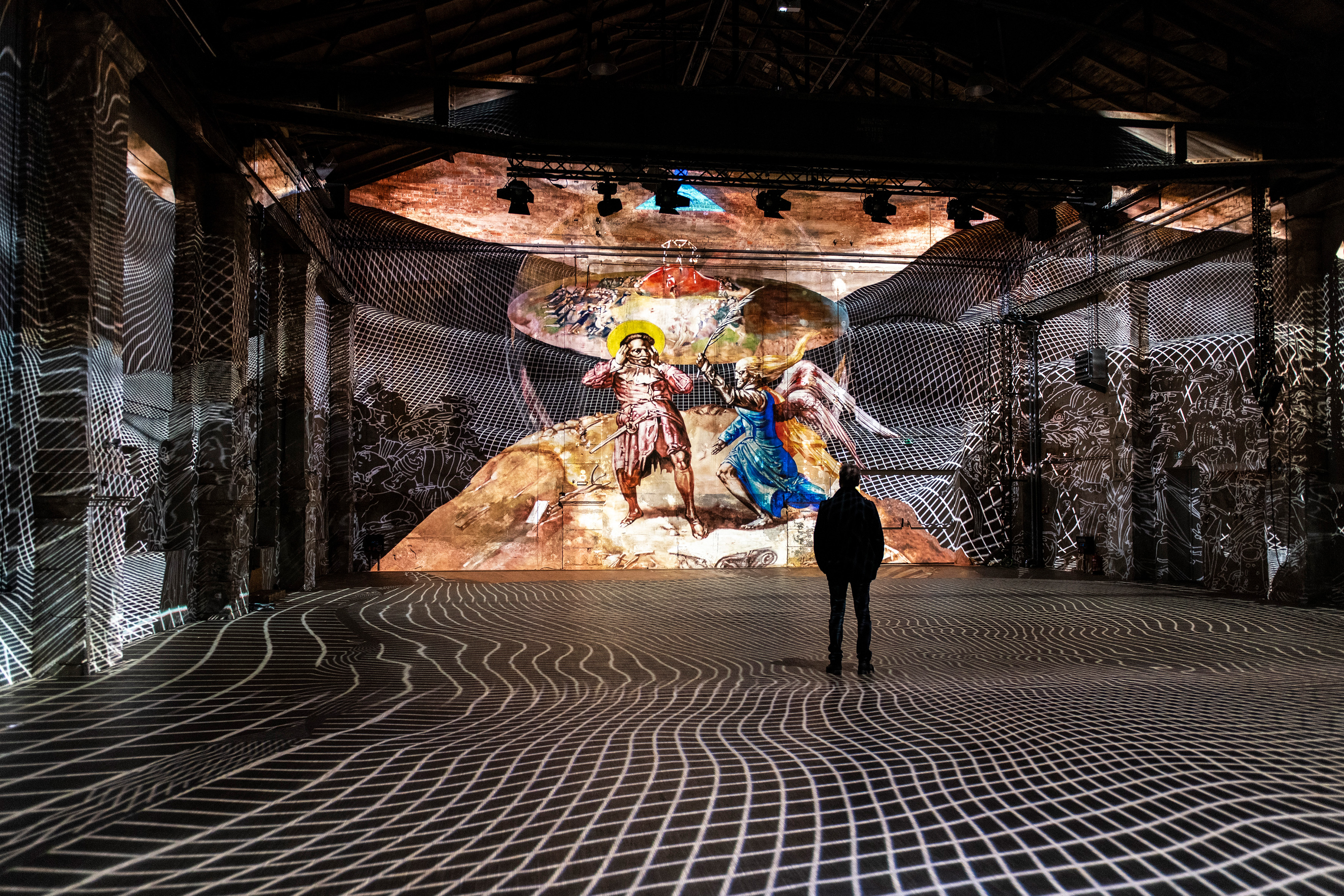 Franz Fischnaller, THE GREAT CIRCLE, 2022, immersive Multimedia-Installation, Installationsansicht KUNSTKRAFTWERK Leipzig © KUNSTKRAFTWERK, 2022, Foto: Luca Migliore
