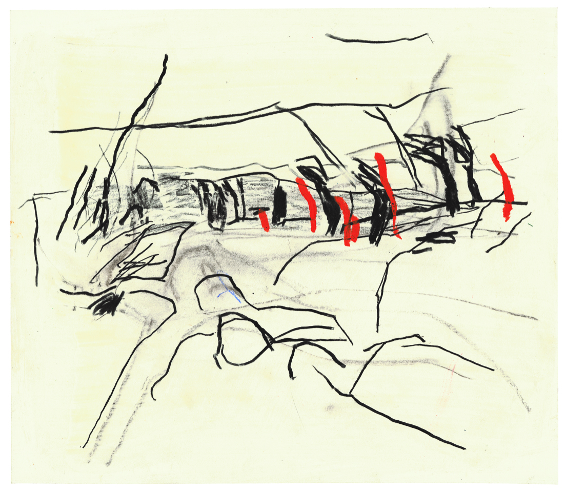 Herta Müller, 11.4.18, 2018, Mischtechnik auf Papier, 27,5 x 31,5 cm © VG Bild-Kunst, Bonn 2022