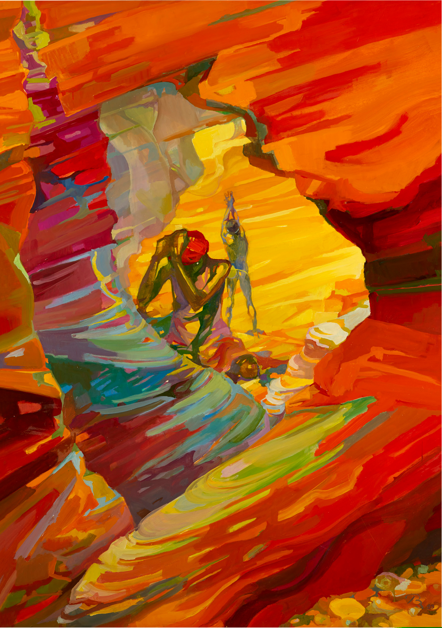 Ruth Baumgarte, African landscape III, 1993, Öl auf Karton, 152 × 112 cm © Kunststiftung Ruth Baumgarte