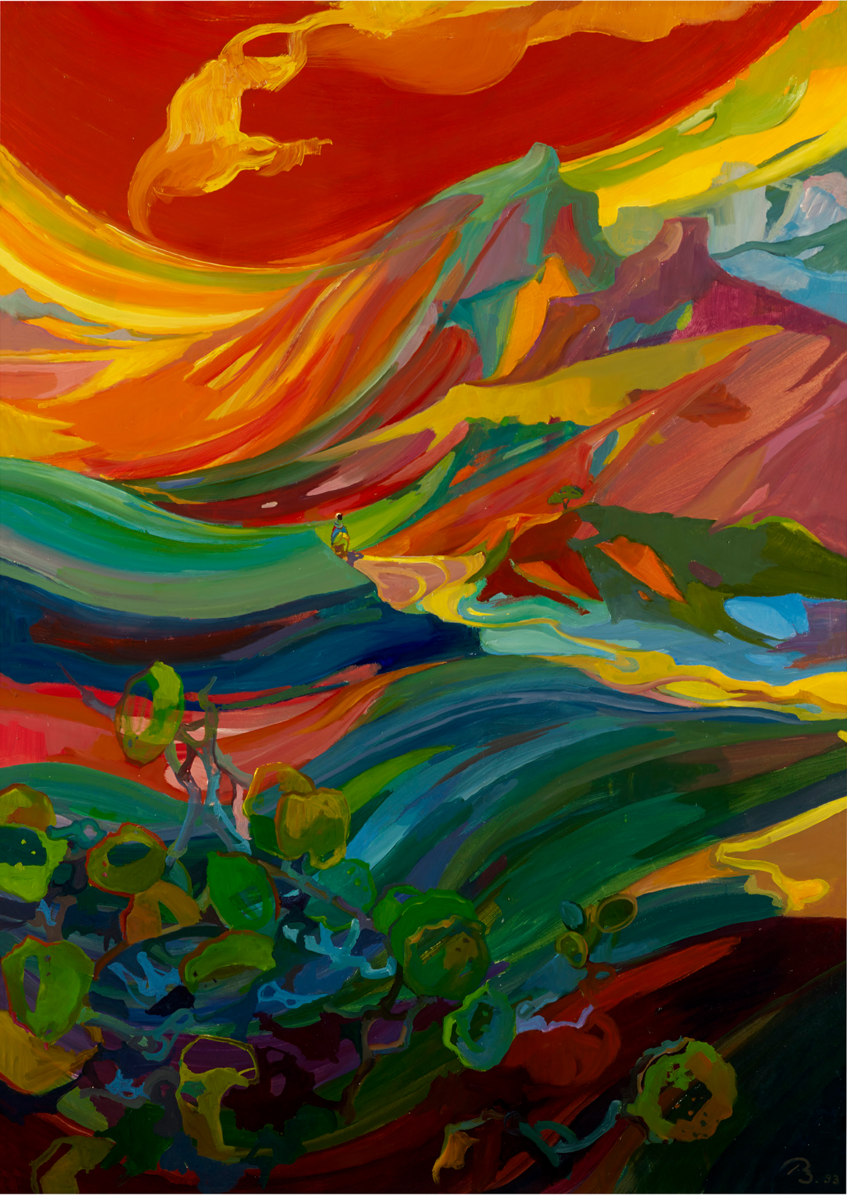 Ruth Baumgarte, African landscape IV, 1993, Öl auf Karton, 152 × 112 cm © Kunststiftung Ruth Baumgarte