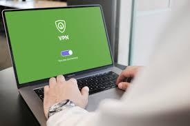 Man on a laptop that says VPN (this one was tough, ok)