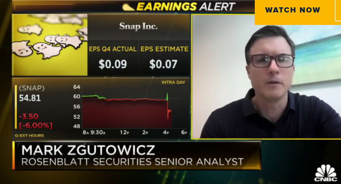 Rosenblatt analyst on why Snap shares are down after earnings