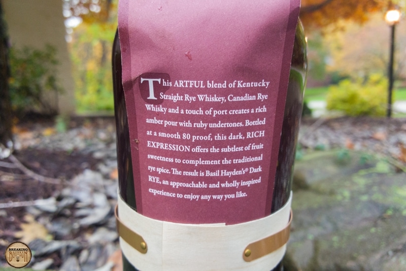 Basil Hayden's Dark Rye Review Breaking Bourbon