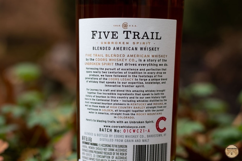 Five Trail Blended Whiskey Review Breaking Bourbon