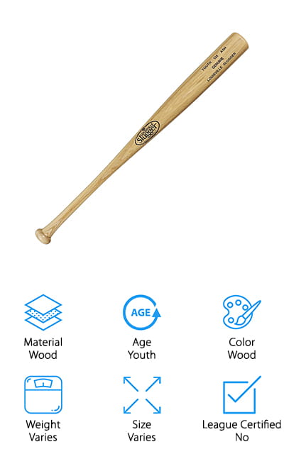 the youth 125 bat has a cupped end that keeps it as light as