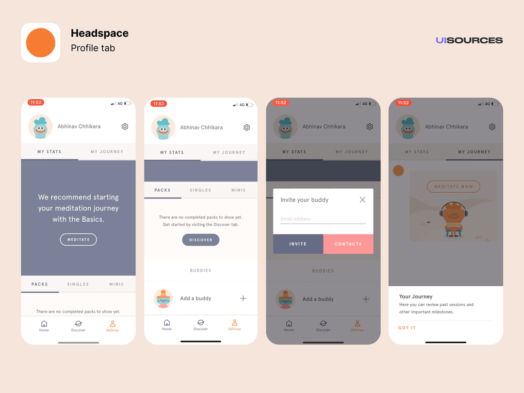 Headspace Content Screens Screenshots UI Sources