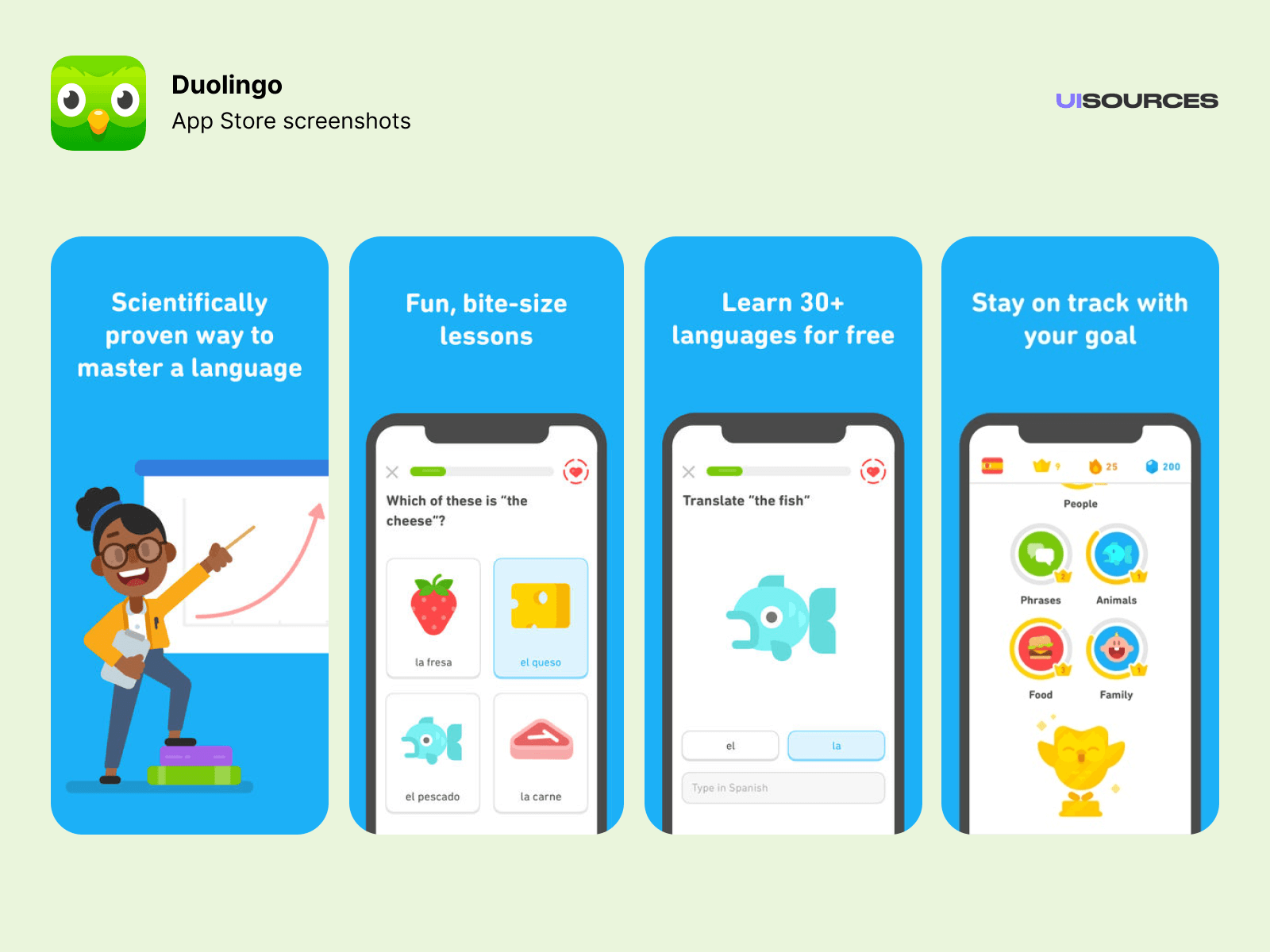 Duolingo App Store Screenshots Screenshots UI Sources