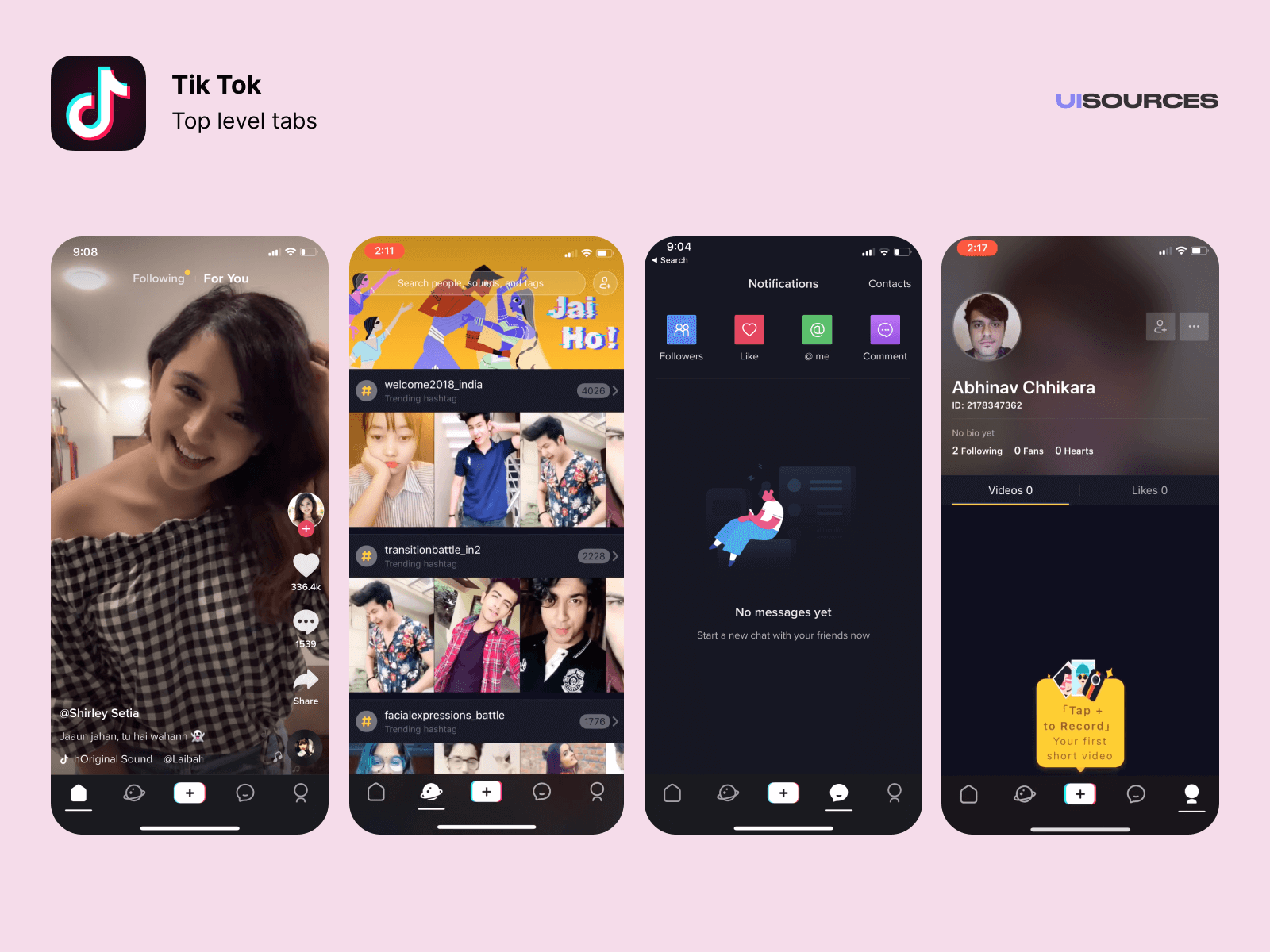 Tik Tok Creation Screenshots UI Sources