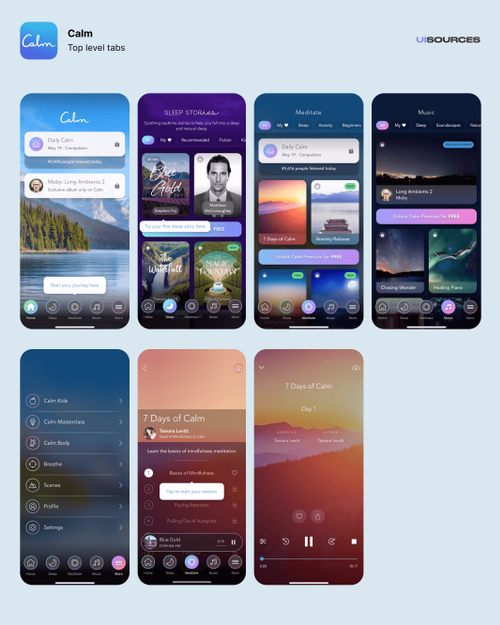 Calm App Store Screenshots Screenshots UI Sources