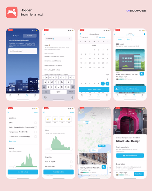 Hopper Payments & Checkout Screenshots UI Sources
