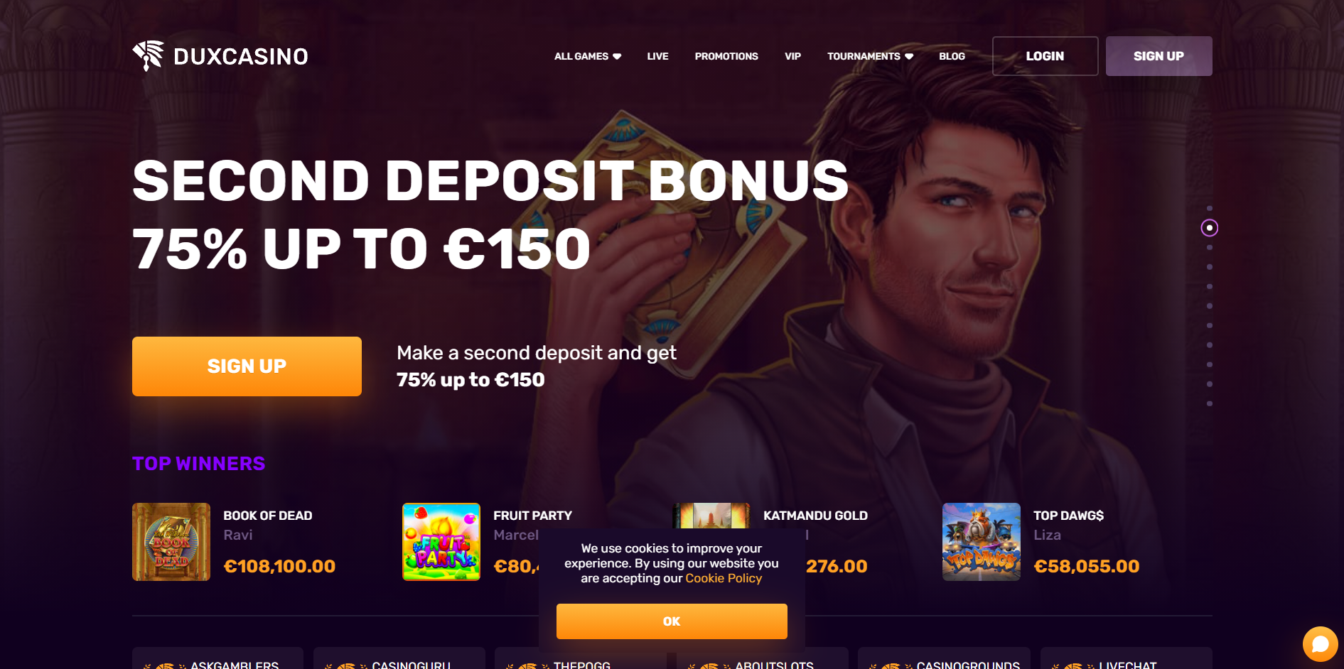 DuxCasino Online Casino Review and Bonus - AboutSlots