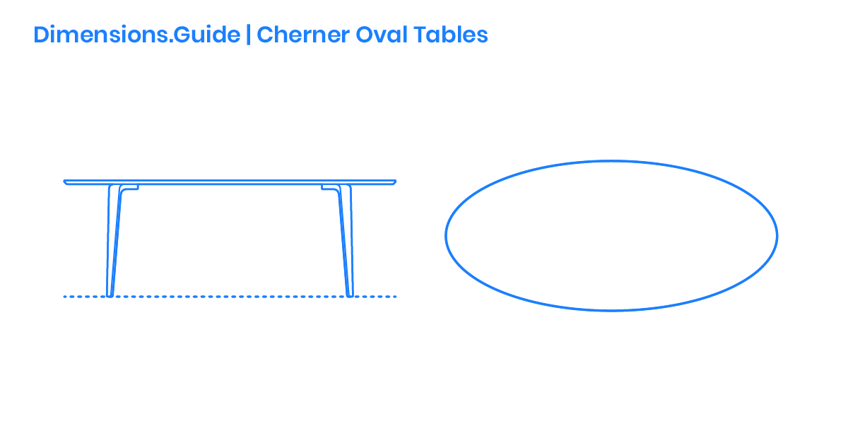 Cherner Oval Tables Dimensions & Drawings Dimensions.Guide