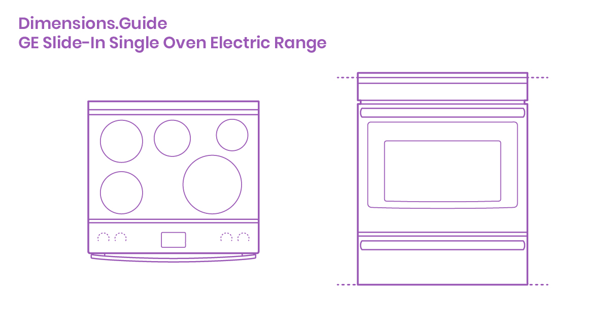 GE Profile SlideIn Single Oven Electric Range Dimensions & Drawings