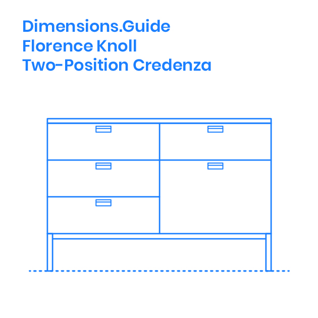Florence Knoll TwoPosition Credenza Dimensions & Drawings Dimensions