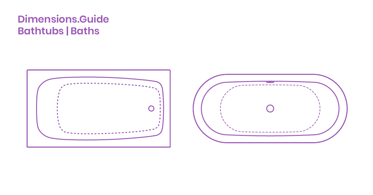 Bathtubs Baths Dimensions Drawings Guide