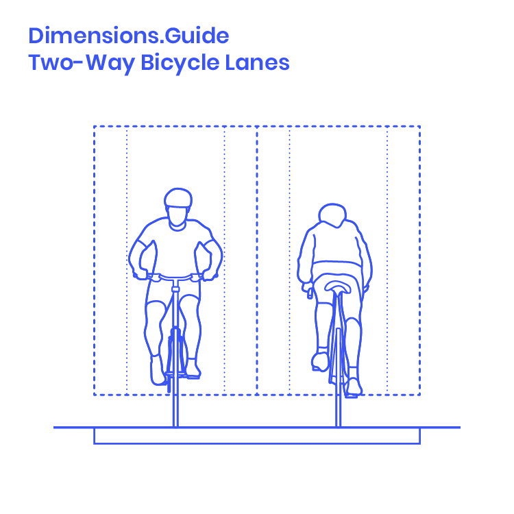 Two Way Bicycle Paths Dimensions Drawings Dimensions Guide