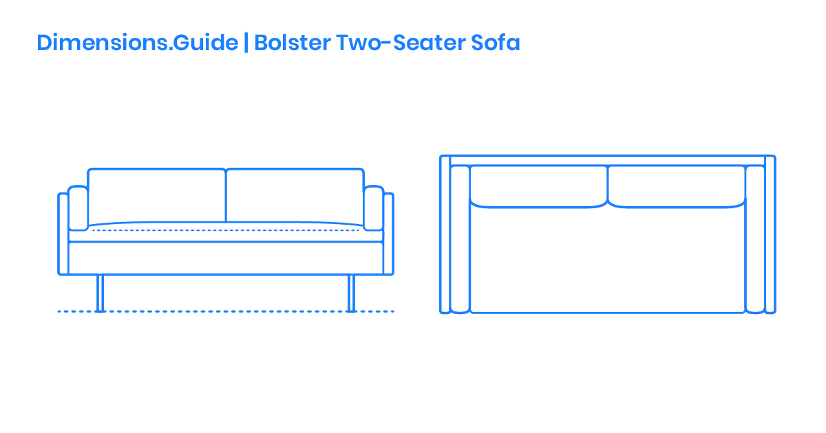 Bolster TwoSeater Sofa Dimensions & Drawings Dimensions.Guide