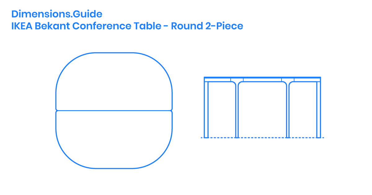IKEA Bekant Conference Table Round 2Piece Dimensions & Drawings Dimensions.Guide