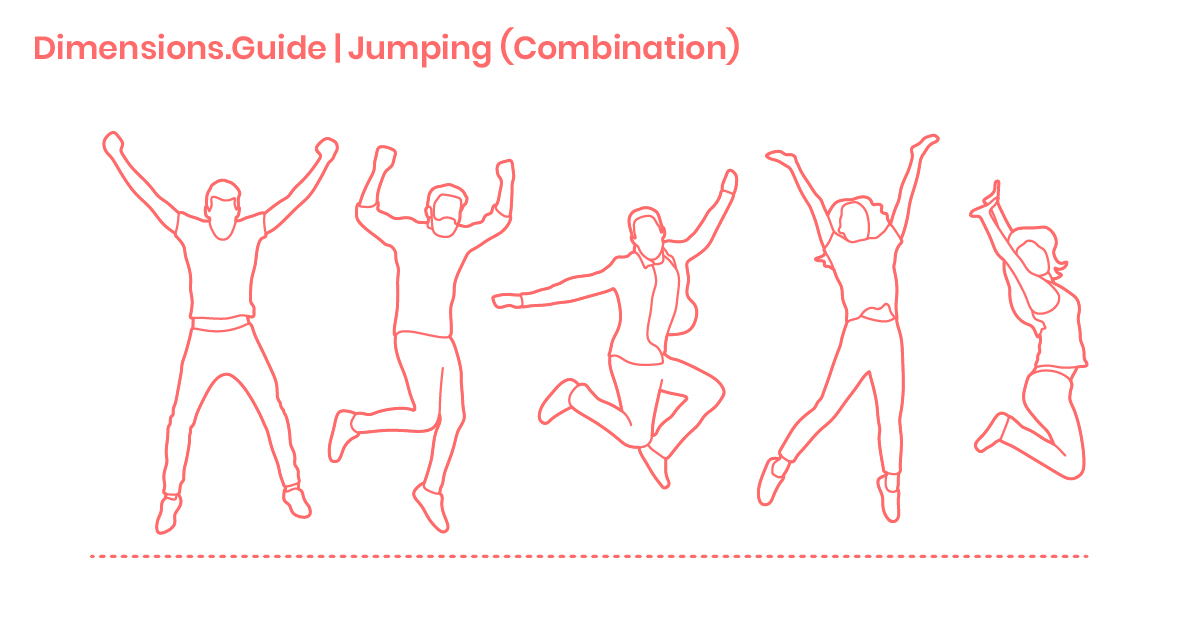 People Jumping Combination Dimensions & Drawings Dimensions.Guide