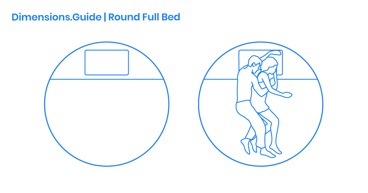Round Full Bed Dimensions & Drawings Dimensions.Guide