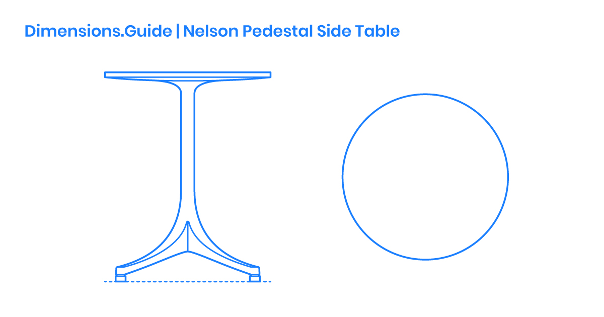Nelson Pedestal Side Table Dimensions & Drawings