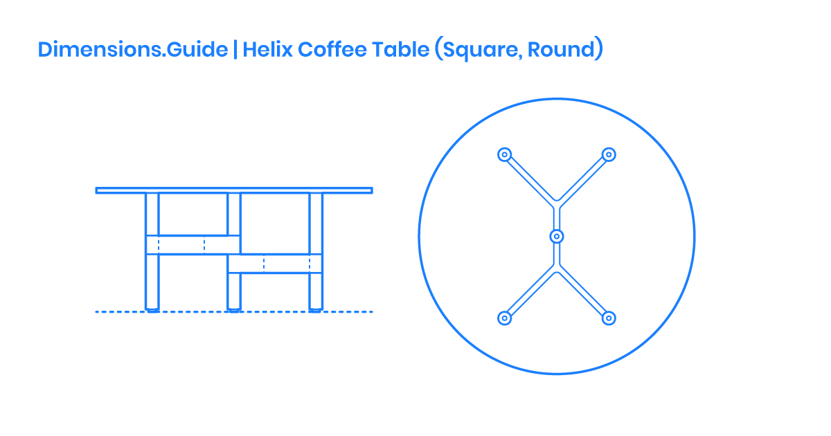 Helix Coffee Tables (Round, Square) Dimensions & Drawings