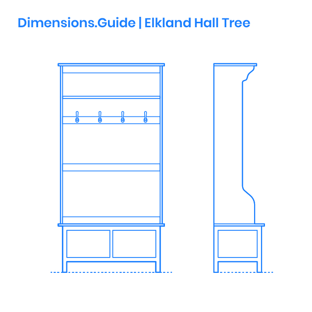 Elkland Hall Tree Dimensions & Drawings Dimensions.Guide