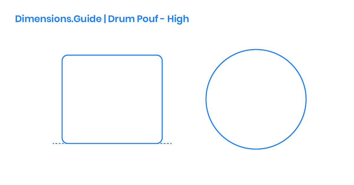 Drum Pouf High Dimensions & Drawings Dimensions.Guide
