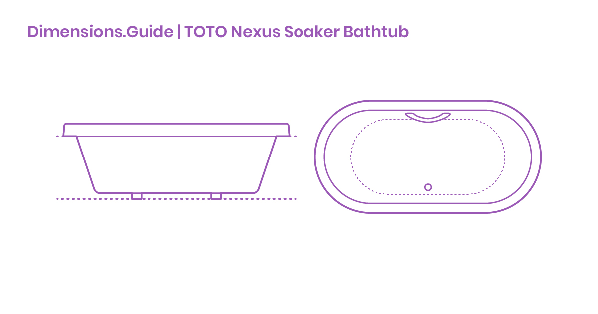 TOTO Nexus Soaker Bathtub Dimensions & Drawings Dimensions.Guide