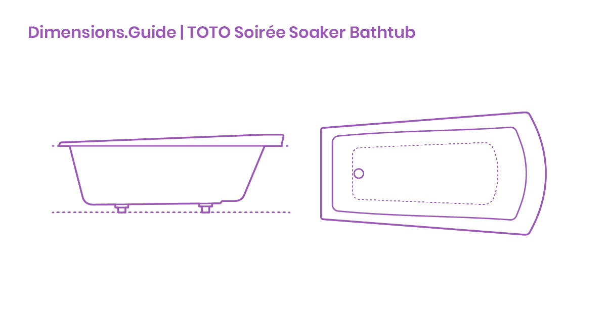 Toto Soiree Soaker Bathtub Dimensions Drawings Dimensions Com