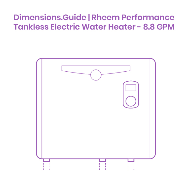 Rheem Performance Tankless Electric Water Heater 8.8 GPM Dimensions