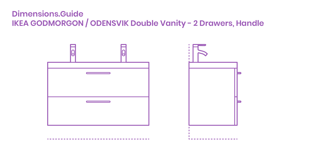 Ikea Godmorgon Odensvik Double Vanity 2 Drawers Handle