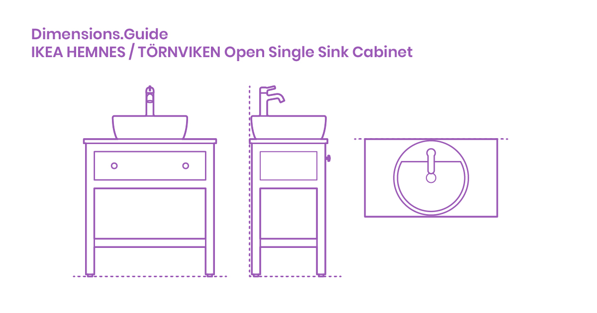 IKEA Hemnes / Törnviken Open Single Sink Dimensions & Drawings