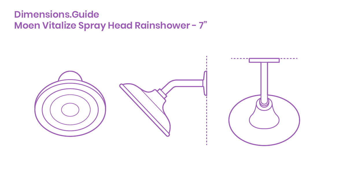 Moen Vitalize Spray Head Rainshower 7” Dimensions & Drawings