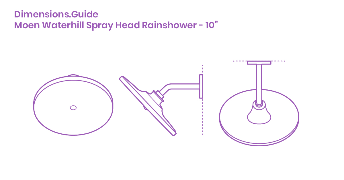 Moen Waterhill Spray Head Rainshower 10 Dimensions Drawings