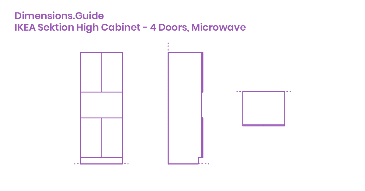 IKEA Sektion High 4 Doors, Microwave Dimensions & Drawings