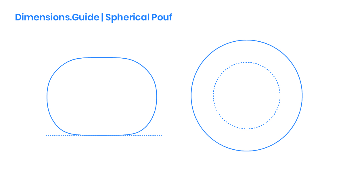 Spherical Pouf Dimensions & Drawings Dimensions.Guide