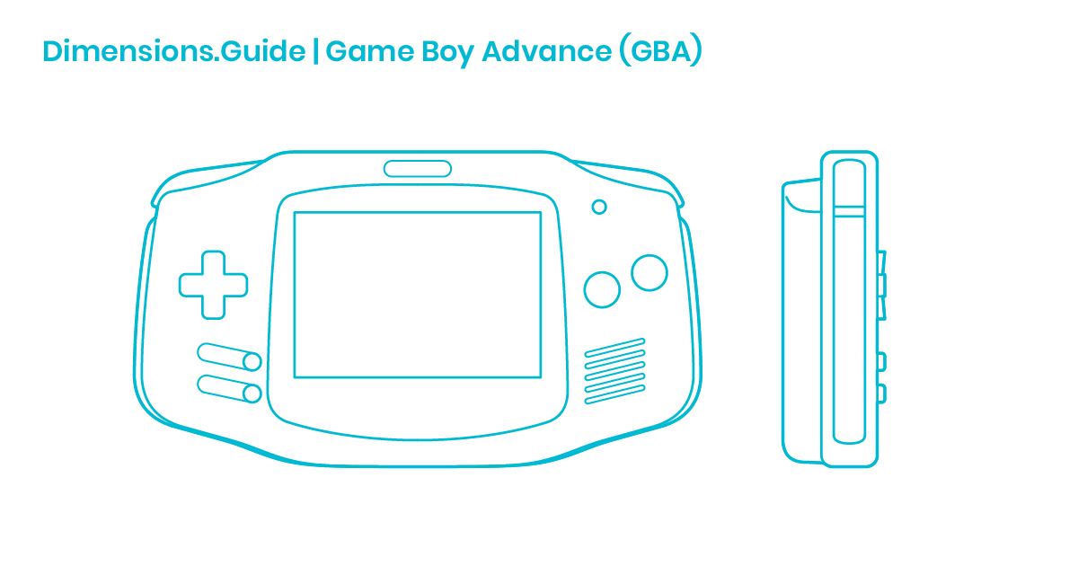 Game Boy Advance GBA Dimensions Drawings Dimensions Guide