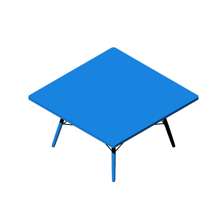 Perspective view of a 3D model of the Eames Coffee Table