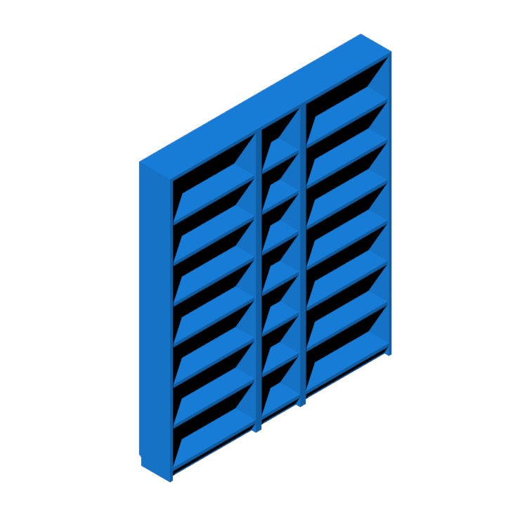 View of the IKEA Billy - Combo Trio in 3D available for download