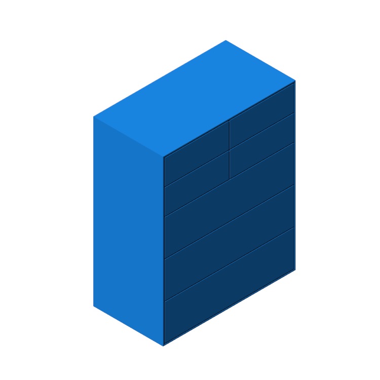 3D model of the Lauki Tall Dresser viewed in perspective